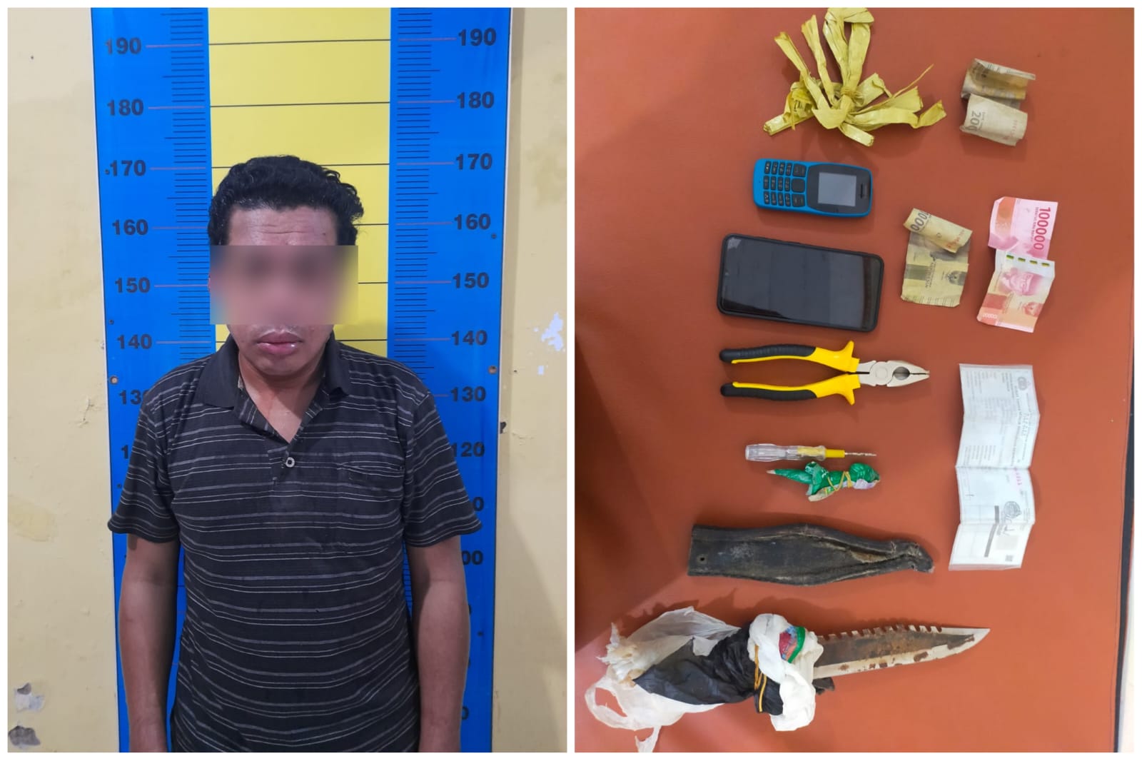 DIAMANKAN: Pria berinisial AK (45) warga Desa Grgolan, Kecamatan Dukuhseti diamankan petugas usai kepergok mencuri burung di Dukuh Runting, Kecamatan Tambaharjo pada Jumat (21/7) pagi.