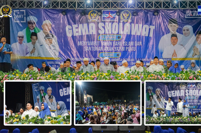Harmusa Oktaviani mengadakan Sholawatan dalam rangka menyambut Tahun Islam 1445 H yang dihadiri ribuan warga Blora.