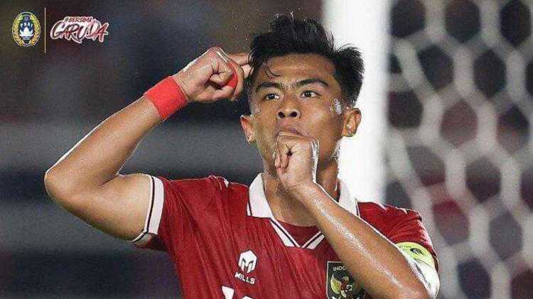 Selebrasi Pratama Arhan di pertandingan Indonesia VS China Taipei semalam