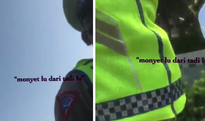 Polisi caci maki pengendara motor