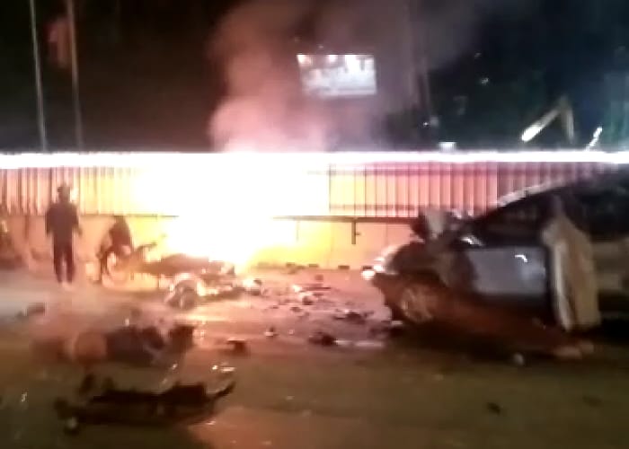 Tangkapan layar kecelakaan di exit tol Bawen