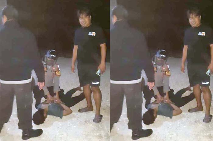DIAMANKAN: Pelaku pembacokan guru MA Demak saat diamankan di rumah temanya Dusun Penting, Desa Rowosari, Kecamatan Gubug.