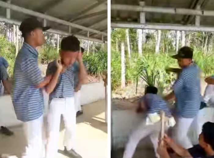 Tangkapan layar video perundungan siswa SMP di Cilacap