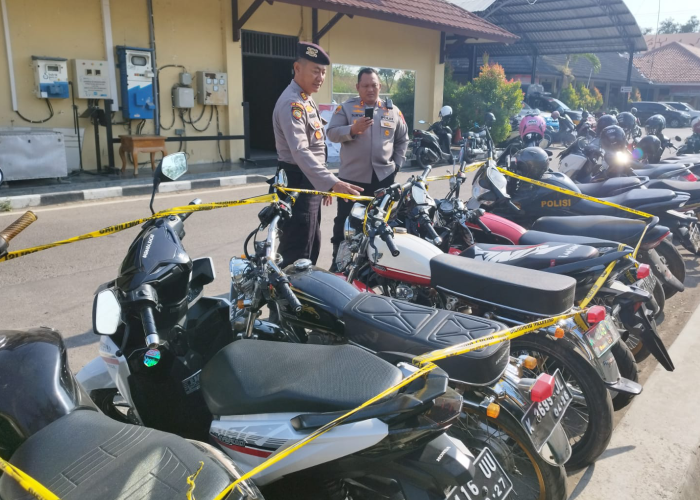 DIAMANKAN: Polres Rembang mengamankan tujuh kendaraan balap liar di Jalan Pemuda Rembang baru-baru ini.