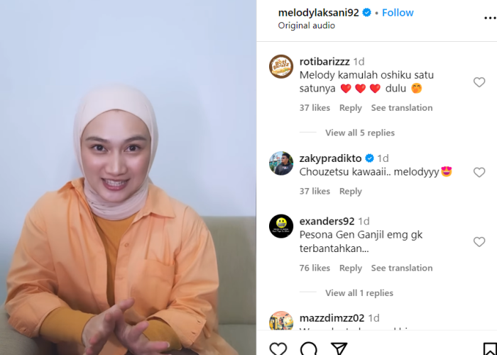 Sumber: instagram.com/melodylaksani92