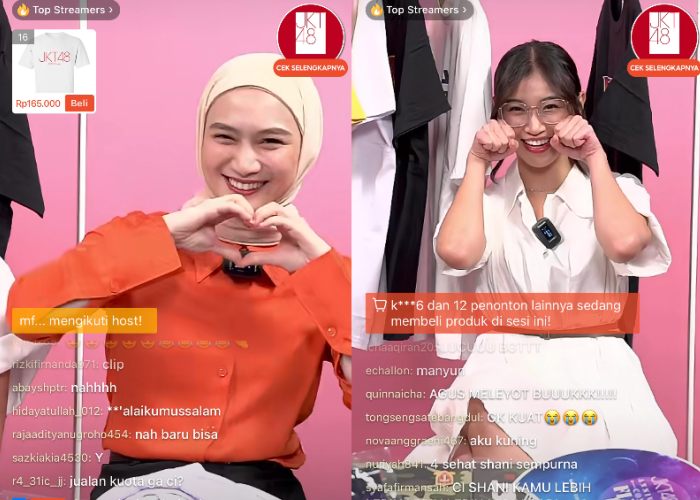 Sumber: Screenshot Shopee Live JKT48 Official Store, Senin (6/11/2023).