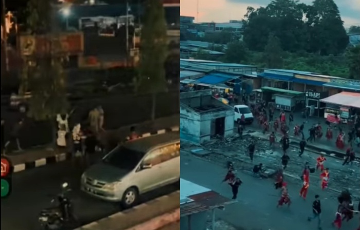 bentrok antar ormas di Bitung, Sulawesi Utara (Sulut), Sabtu (25/11).