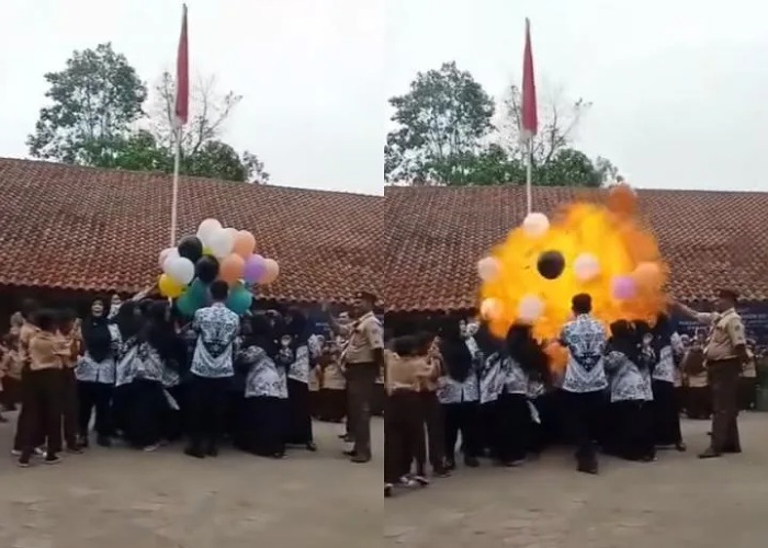 Kejadian balon meledak saat hari guru nasional