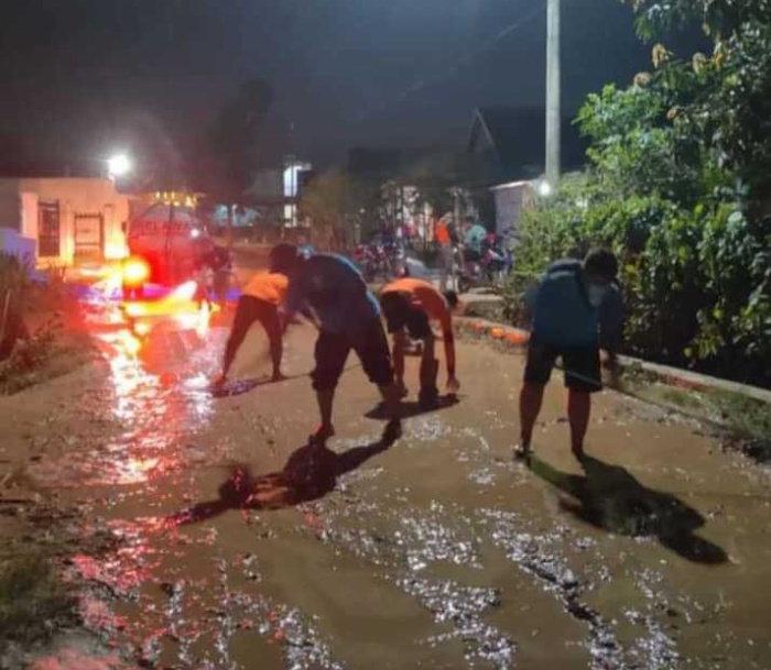 Penampakan Kecamatan Tambakromo, Kabupaten Pati, usai diterjang banjir bandang, Selasa (28/11).