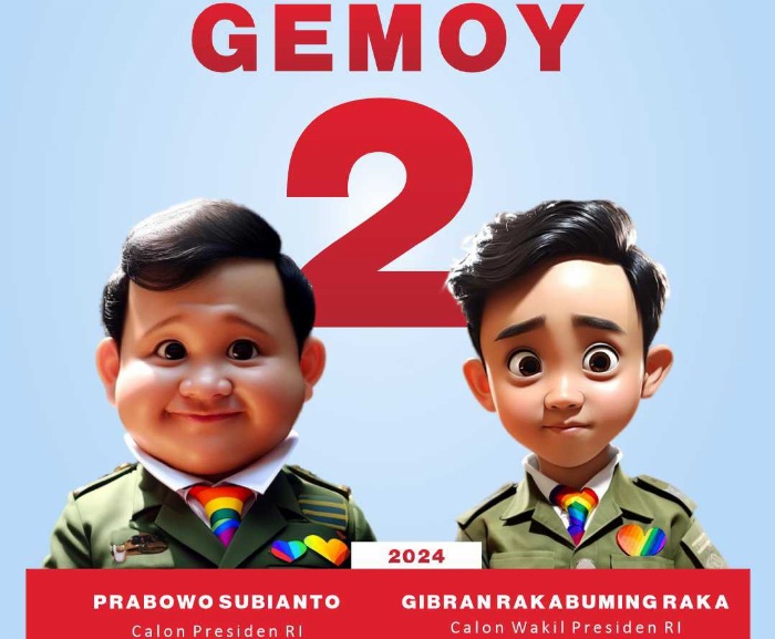 Foto AI Prabowo-Gibran Gemoy Pakai Atribut LGBT