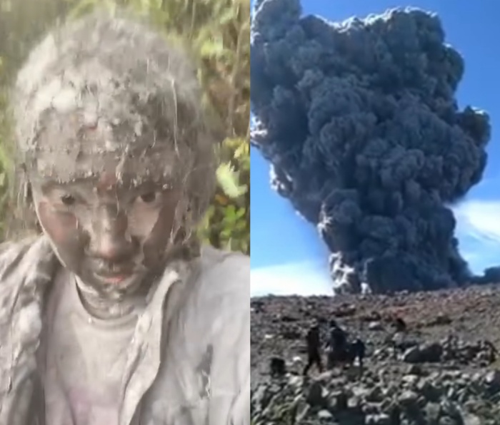 Keadaan pendaki yang diduga masih terjebak di puncak Gunung Merapi Singgalang yang meletus hari ini Minggu (3/12).
