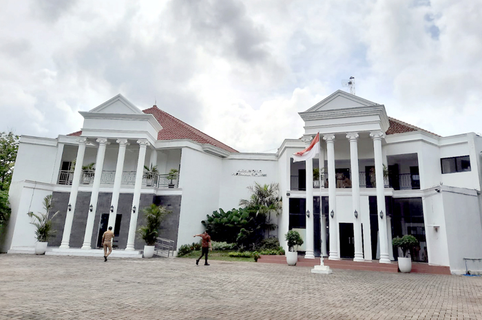 BANGUNAN KEMBAR: Gedung kembar Museum Purbakala Patiayam. Lokasi ini untuk penyimpanan koleksi fosil dan fragmen hewan purba.