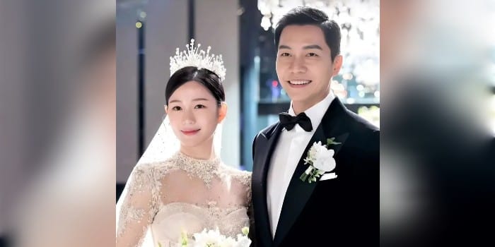 BAHAGIA: Lee Seung Gi dan Lee Dai In usai menjalankan prosesi pernikahan