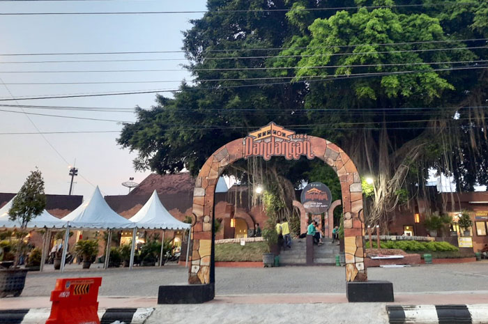 KONSEP BEDA: Panggung budaya dandangan yang berada di Alun-alun Kudus Kulon juga bakal turut memeriahkan event dandangan tahun ini.