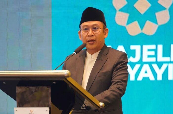 SIAP BERKOMPETISI: Gus Rozin saat launching sistem penjaminan mutu pesantren digelar belum lama ini.