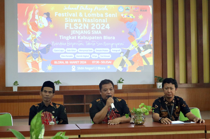SELEKSI: Pembukaan Festival dan Lomba Seni Siswa Nasional (FLS2N) tingkat Kabupaten Blora yang dilaksanakan di SMAN 2 Blora.