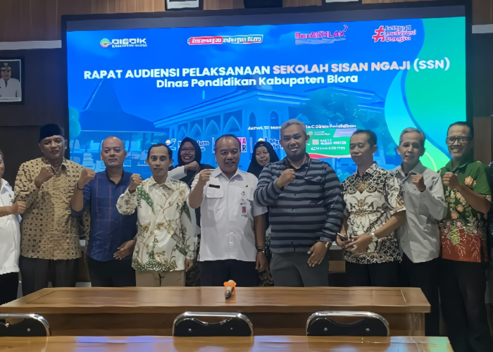 KOMPAK: Jajaran Dinas Pendidikan Kabupaten Blora saat menggelar Audiensi Pelaksanaan Program.