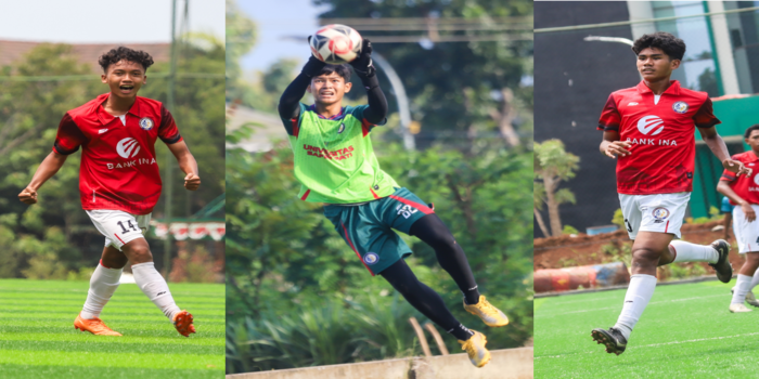 HASIL KERJA KERAS: Dari kiri ke kanan Ridhwan, Dida, dan Ghufran. Ketiganya dipanggil Timnas U-16 dan U-20.