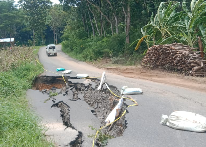 LONGSOR: Jalan alternatif Pati-Grobogan longsor usai diterjang cuaca ekstrem akhir-akhir ini.