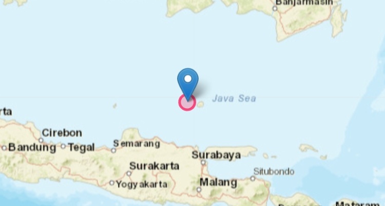 Titik Lokasi Gempa bumi di Tuban, Jatim.