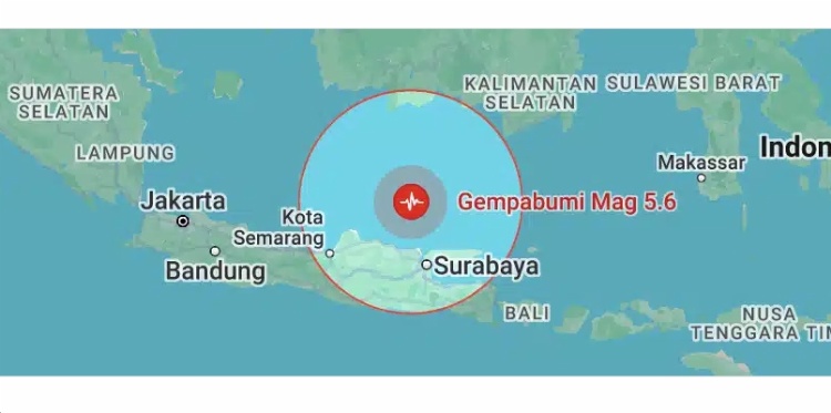 Gempa bumi magnitudo 5,6 mengguncang Tuban, Rabu (3/4).