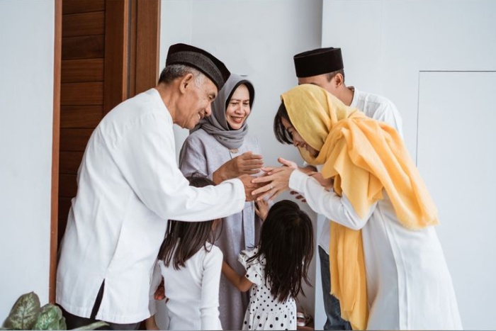ILUSTRASI Mengucapkan Selamat Hari Raya Idul Fitri.