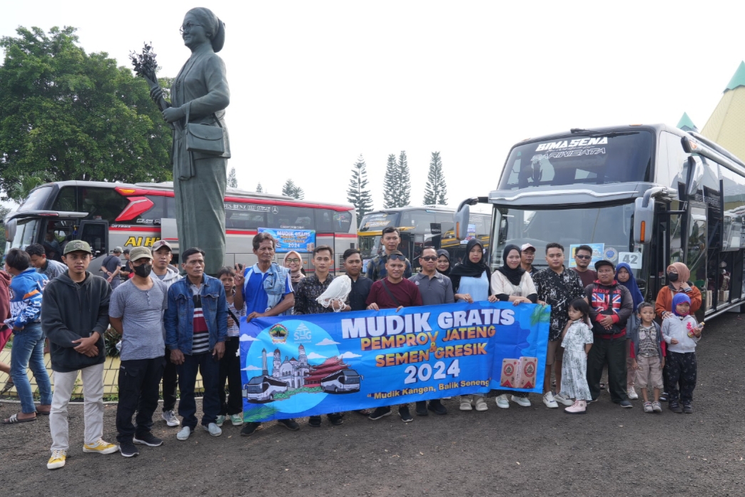 MUDIK GRATIS: Semen Gresik bersama Pemrov Jateng menyelenggarakan program mudik gratis baru-baru ini.