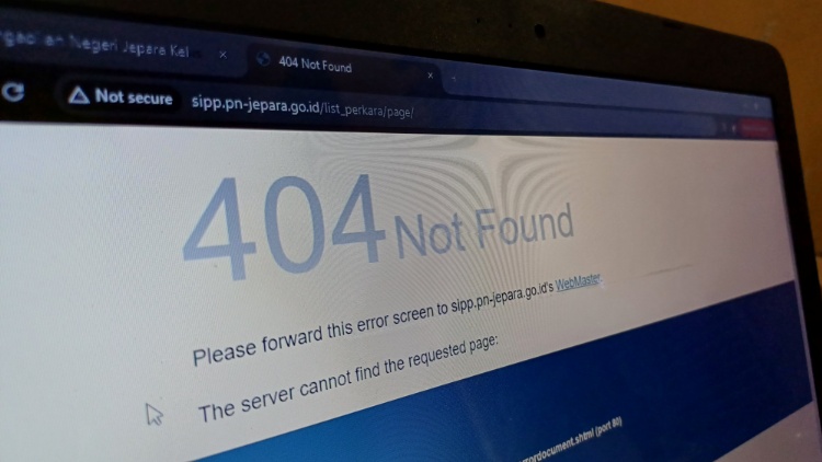 TIDAK BISA AKSES: Situs Pengadilan Jepara (sipp.pn-jepara.go.id) tampak error dan tidak bisa diakses.