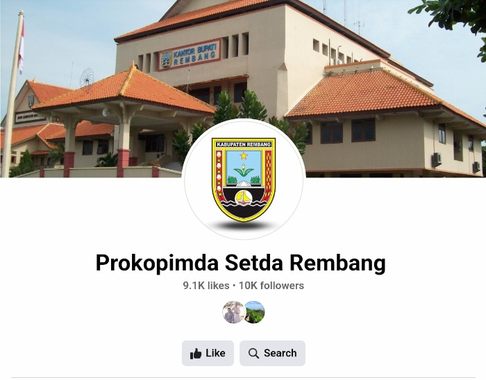 Akun Facebook Prokopimda Sekda Rembang yang diretas atau di hack.