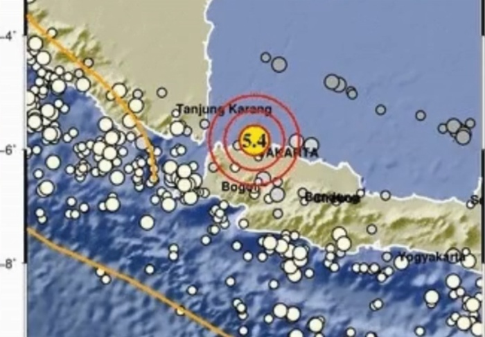 Lokasi gempa bumi di Kepulauan Seribu (Kepseribu) hari ini, Rabu (15/5).