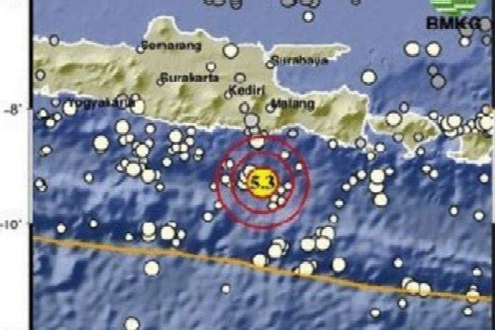 Titik gempa bumi di Malang.