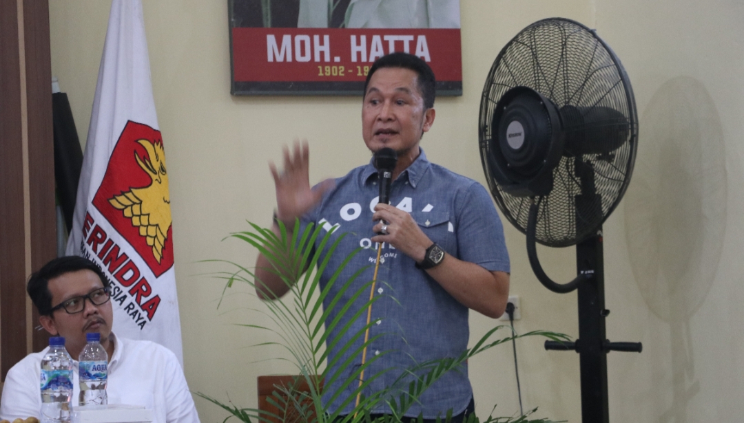 BERKUNJUNG: Mantan Bupati Kudus, Hartopo berkunjung ke Partai Gerindra baru-baru ini.