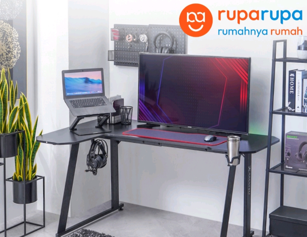 Illustrasi meja gaming.