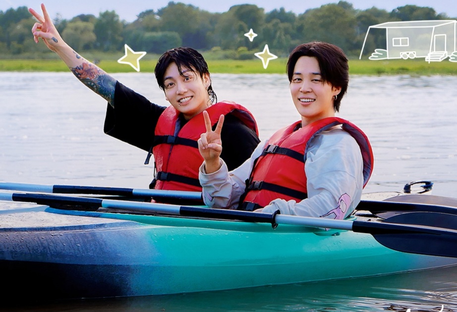 Jimin dan Jungkook saat berkano di Amerika Serikat (AS).&nbsp;Foto: Tangkapan Layar Youtube