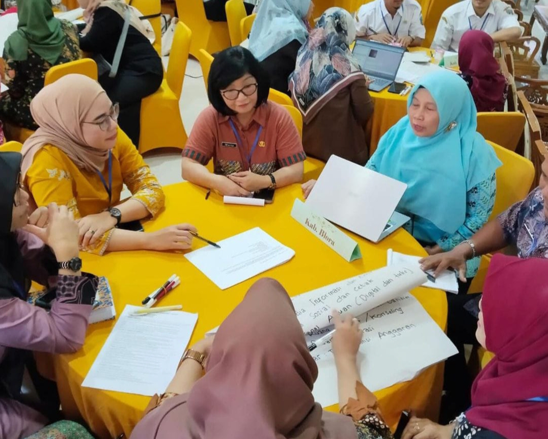 GIAT: Perwakilan dari Dinas Pendidikan Kabupaten Blora saat mengikuti Bimbingan Teknis Pencegahan dan Penanganan Kekerasan di Satuan Pendidikan tingkat Provinsi Jawa Tengah.