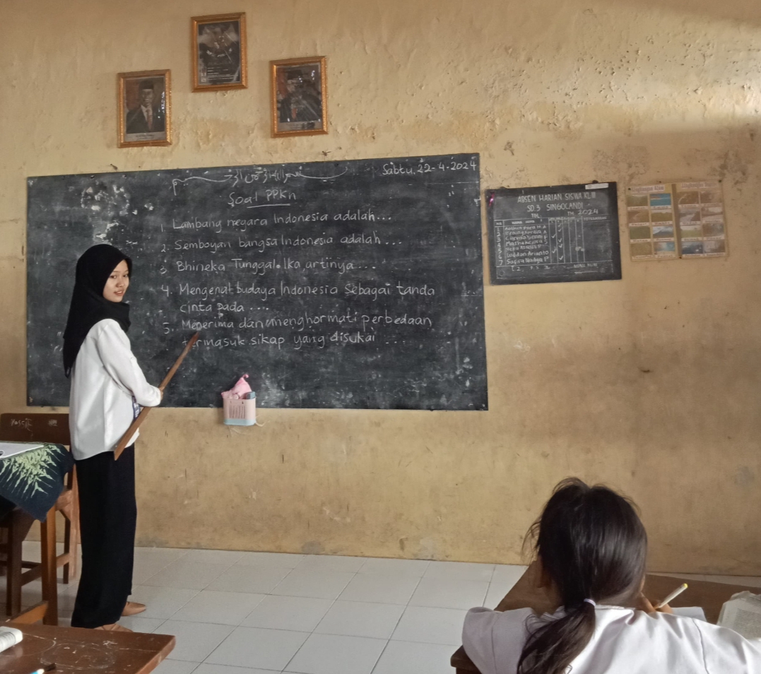 KAMPUS MENGAJAR: Karina Putri Agustina, salah satu mahasiswi Semester 4 Program Studi Psikologi Universitas Muria Kudus yang mengikuti program Kampus Mengajar Angkatan 7 Tahun 2024.