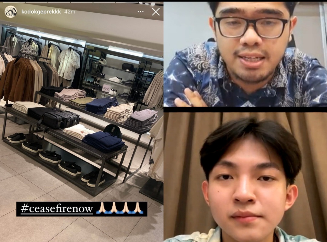 Screenshot instastory second account maxwell dari Twitter (kiri), live Maxwell dan Gerakan BDS (kanan). Ig: maxwellsalvadorr