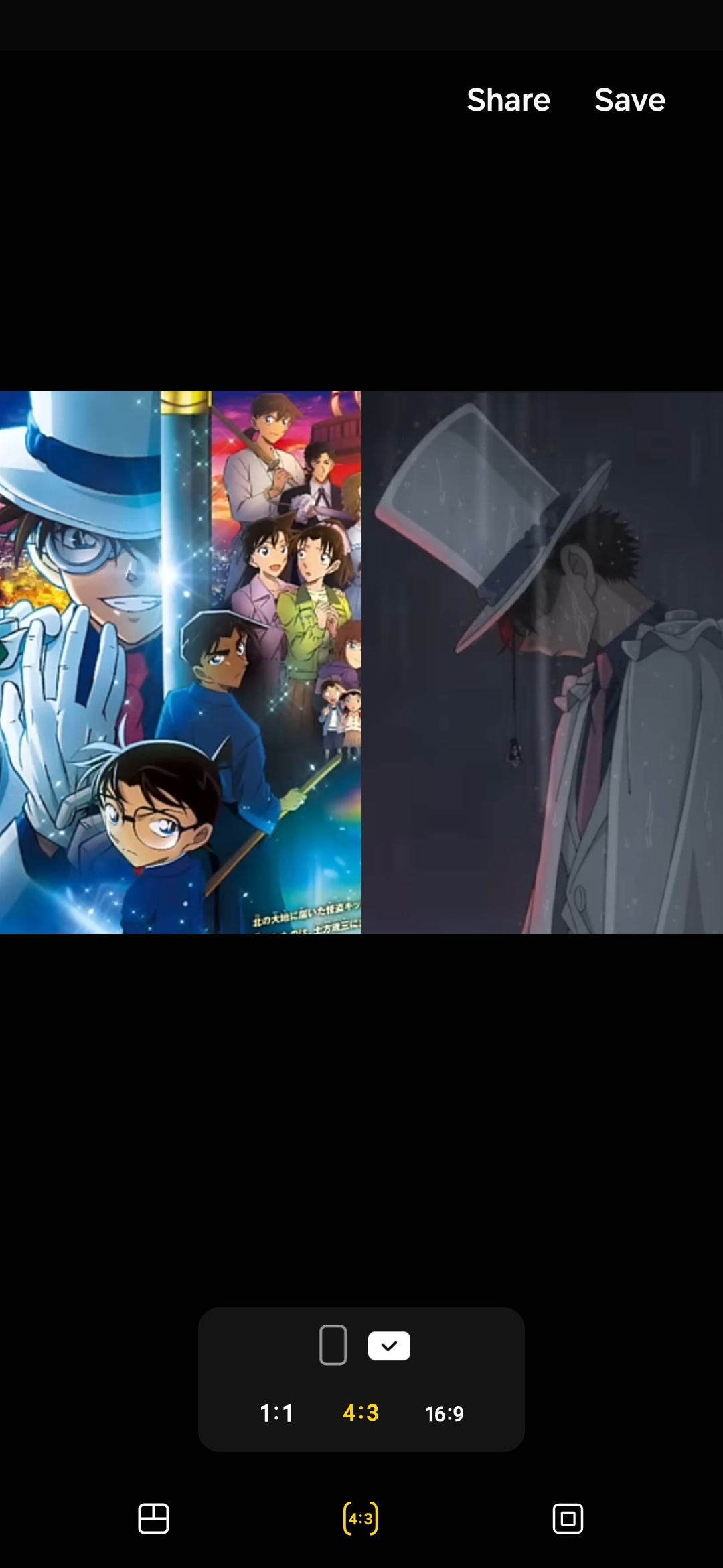 Poster film Detective Conan: The Million Dollar Pentagram dan Kaito Kid (kanan)