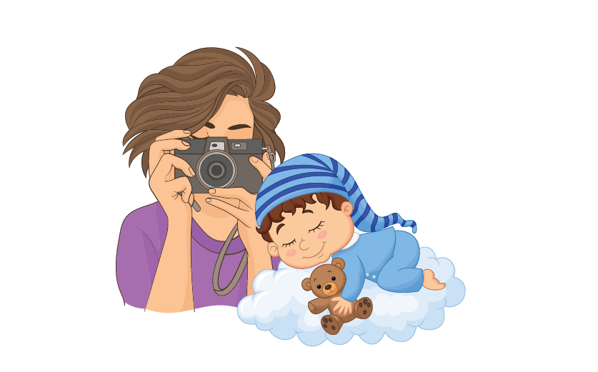 ilustrasi foto baby newborn
