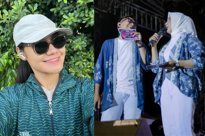 TUNJANG PEKERJAAN: Tatit Dharma saat menjadi MC dan menggunakan ear monitor untuk komunikasi. Sedangkan Nabila Erviana Putri (foto kiri) saat menggunakan earphone saat olahraga.