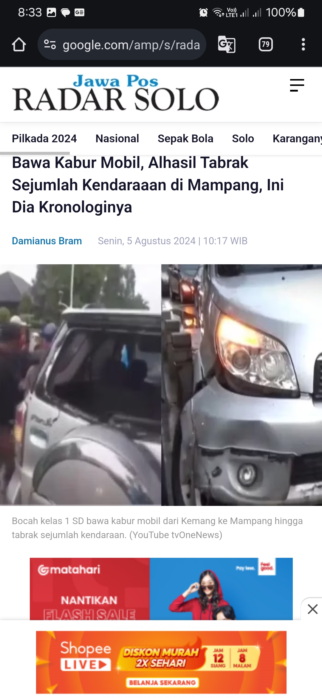 Foto: Screenshot video Youtube tvOne News