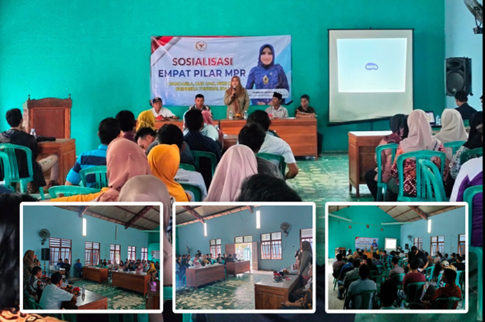 Anggota DPR RI Fraksi Partai Demokrat Harmusa Oktaviani menyampaikan nilai penting 4 Pilar Kebangsaan di Gedung Sunan Bonang, Kecamatan Sulang, Kabupaten Rembang pada Jumat (2/8)