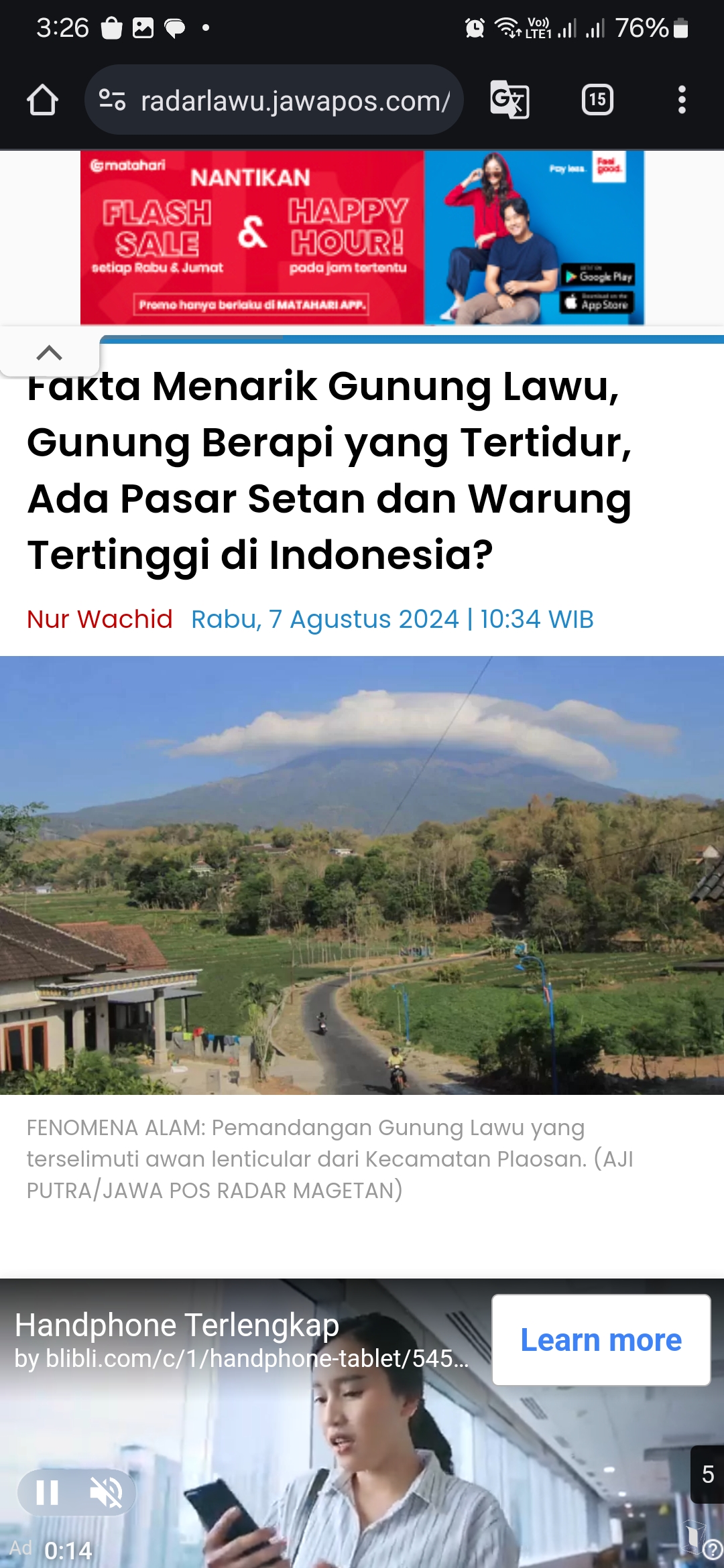 Foto: Gunung Lawu/Jawa Pos Radar Magetan