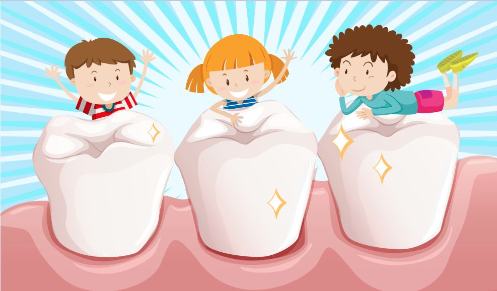 ilustrasi gigi anak sehat dan bersih