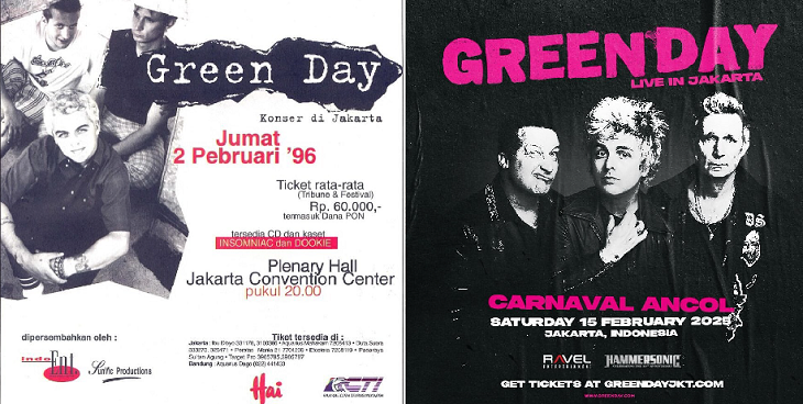 Greenday akan konser di Jakarta februari 2025