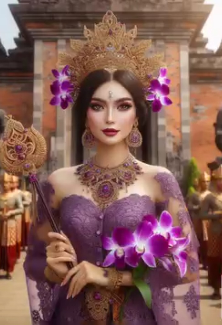 Ilustrasi Sri Suhita atau Ratu Kencana Wungu, pemimpin perempuan kedua di Kerajaan Majapahit.