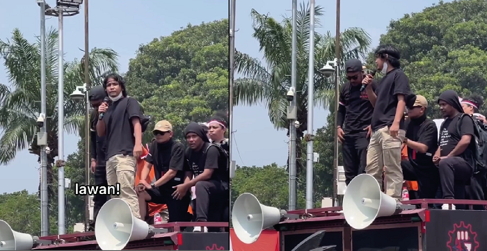 para komika yang ikut aksi turun kejalan, ada bintang emon, arie kriting, abdur dll