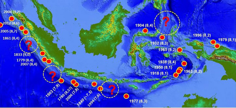Peta Lokasi Zona Megathrust