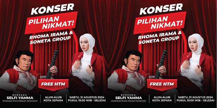 Rhoma Irama Dipastikan tampil di Jepara tanggal 31 Agustus 2024