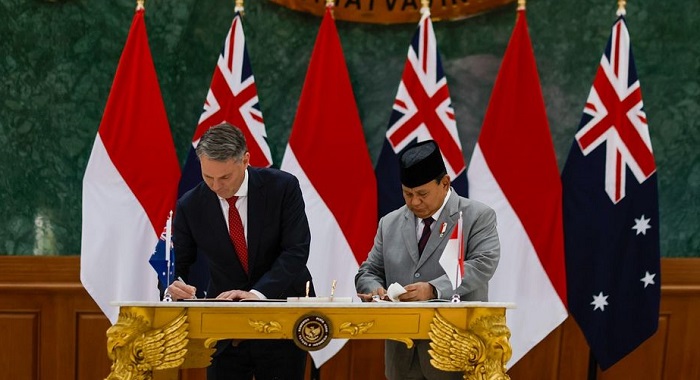 Kerjasama Pertahanan oleh Presiden terpilih Indonesia, Prabowo Subianto, yang saat ini juga menjabat sebagai Menteri Pertahanan, bersama dengan Menteri Pertahanan Australia, Richard Marles (Foto : IG)